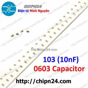 [25 con] (G29) Tụ dán SMD 0603 103 50V 5% (10nF 50V) (1.6x0.8mm)