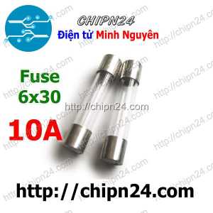 [10 cái] (K414) Cầu Chì Ống 6x30mm 10A 250V (Cầu chì Ống thủy tinh)