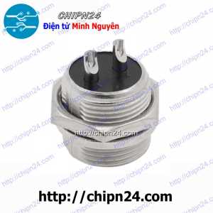 (F119) Jack GX16-2P Đực 15A 250V (Jack điện, tín hiệu, nối nguồn nhiều chân)