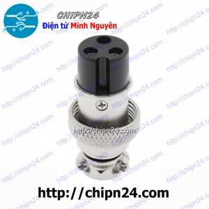(F120) Jack GX16-3P Cái 15A 250V (Jack điện, tín hiệu, nối nguồn nhiều chân)