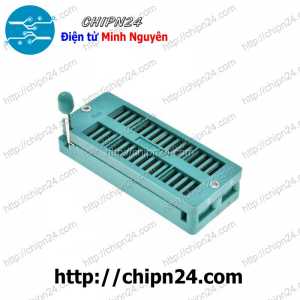 [F141] Đế ZIF 32P Rộng (DIP-32 Rộng) (Màu Xanh, có cần gạt) (Đế cắm IC 32 chân)