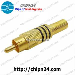 Jack AV RCA Hàn dây Đen Mạ Vàng (Jack Âm thanh AV Bông sen Hàn Board)