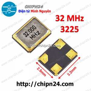 (K357) Thạch anh Dán 3225 32M (4 chân 3.2x2.5mm 32MHz)
