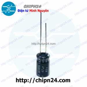 [10 con] Tụ hóa 47uF 63V Đen (8x12mm)