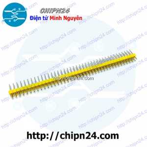 (H42) Hàng rào Đực Đôi Thẳng 2.54MM 2x40p Vàng (Jump, Header)