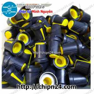 Nắp chụp Biến trở 15x17MM màu Vàng (Dùng cho Biến trở WH148, Đường kính 15mm, cao 17mm, lỗ trong 6mm, Trục Hoa)