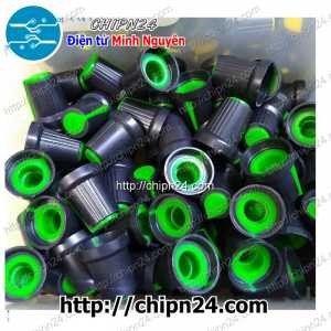 (F155) Nắp chụp Biến trở 15x17MM Xanh Lá (Dùng cho Biến trở WH148, Đường kính 15mm, cao 17mm, lỗ trong 6mm, Trục Hoa)