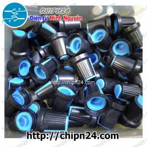 (F155) Nắp chụp Biến trở 15x17MM Xanh Dương (Dùng cho Biến trở WH148, Đường kính 15mm, cao 17mm, lỗ trong 6mm, Trục Hoa)