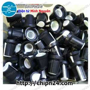 Nắp chụp Biến trở 15x17MM màu Trắng (Dùng cho Biến trở WH148, Đường kính 15mm, cao 17mm, lỗ trong 6mm, Trục Hoa)