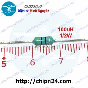 [10 cái] (K189) Cuộn cảm vạch 100uH 1/2W (DIP 0410 100uH)