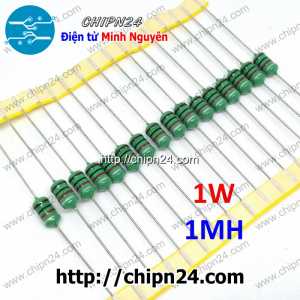 [10 cái] (K185) Cuộn cảm vạch 1MH 1W (DIP 0510 1MH)
