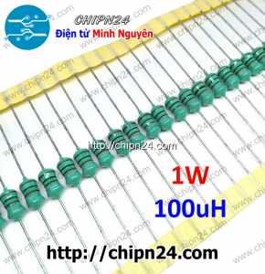 [10 cái] (K194) Cuộn cảm vạch 100uH 1W (DIP 0510 100uH)