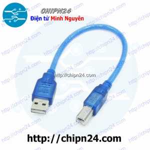 Dây USB cổng máy in 30cm Xanh