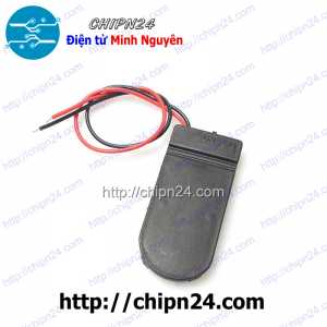 (F139.1) Đế Pin CR2032 2 viên Nhựa Đen 6V