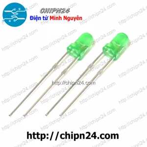 [50 con] (TK1) Led 3mm Vỏ đục Màu ra màu Xanh Lá
