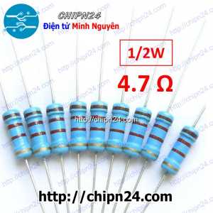 [20 con] Điện Trở 4.7R 1/2W 5%