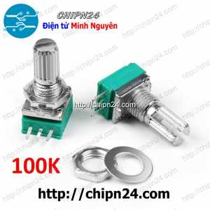 Biến trở xanh 3 chân RK097N 100K (104) (Biến trở Chiết áp chữ nhật)