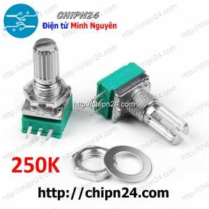 (F160) Biến trở xanh 3 chân RK097N 250K (254) (Biến trở Chiết áp chữ nhật)