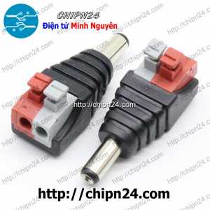 Đầu DC Kẹp Dây Kim Nhấn Nhả Đực 5.5x2.1mm (dùng cho Camera, Đèn Led)