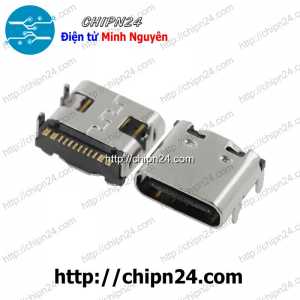 [KG1] Đầu USB Type C V1 16P (USB 3.1 truyền tải HD 16P Hàn Board có 4 chân cố định 2 chiều) (Đầu Jack USB Hàn Board)