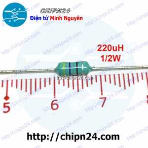 [10 cái] (K189) Cuộn cảm vạch 220uH 1/2W (DIP 0410 220uH)