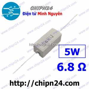 (F316) Điện Trở Sứ 6.8R 5W Loại Nằm
