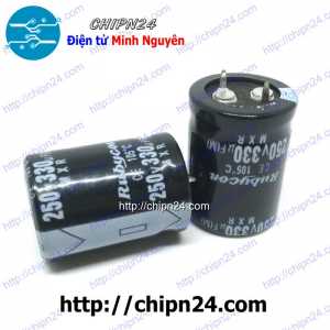 (J11) Tụ hóa 330uF 250V Đen Rubycon (22x30mm)