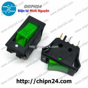 (F95.3) Công tắc bập bênh KCD6 Có Đèn Xanh Lá 3 chân 2 vị trí (16x32MM 16A 250V)