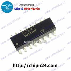 Opto Dán PC847 SOP-16 (SMD) (LTV-847 LTV847 PC817-4 PC 847)