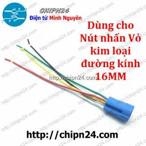 Đầu cắm dây cho Nút nhấn Tự Giữ vỏ kim loại Phi 16mm