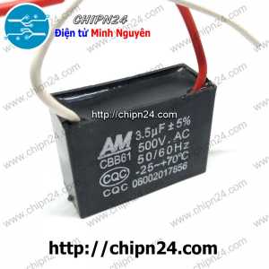 (N61) Tụ quạt 3.5uF 450V CBB61 (Tụ đề Kapa, dùng trong quạt điện, động cơ điện nhỏ)