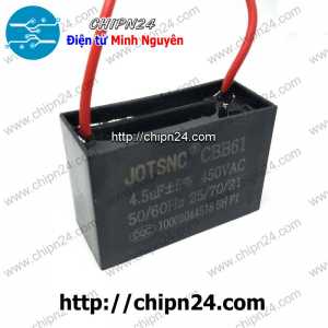 (N63) Tụ quạt 4.5uF 450V CBB61 (Tụ đề Kapa, dùng trong quạt điện, động cơ điện nhỏ)