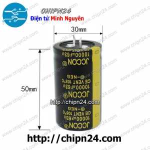 Tụ hóa 10,000uF 63V Tím Vàng Hàng Tốt 30x50mm (10000uF 63V)