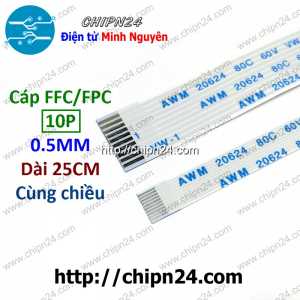 (P103) Cáp FFC 0.5MM 10P Cùng Chiều 25CM