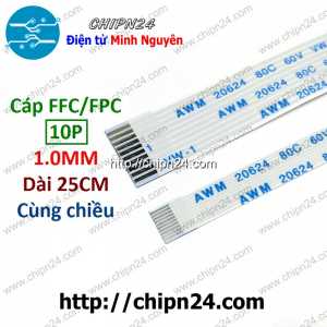 [KG5] Cáp FFC 1.0MM 10P Cùng Chiều 25CM