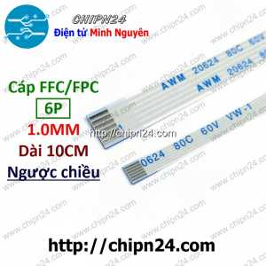 Cáp FFC 1.0MM 6P Ngược Chiều 10CM