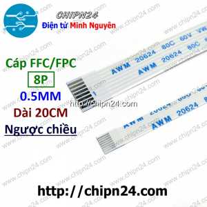 Cáp FFC 0.5MM 8P Ngược Chiều 20CM