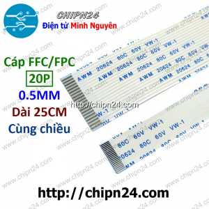 Cáp FFC 0.5MM 20P Cùng Chiều 25CM
