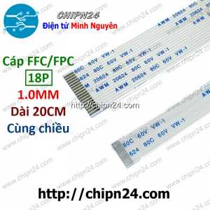 Cáp FFC 1.0MM 18P Cùng Chiều 20CM