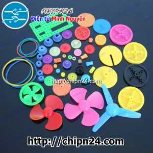 (Q75) Bộ bánh răng nhựa đồ chơi 55 món