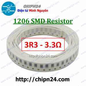 [50 con] Điện Trở dán SMD 1206 3.3R 5% (Ký hiệu 1206 3R3)