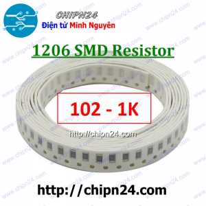 [50 con] (G22) Điện Trở dán SMD 1206 1K 5% (Ký hiệu 1206 102)