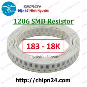 [50 con] Điện Trở dán SMD 1206 18K 5% (Ký hiệu 1206 183)