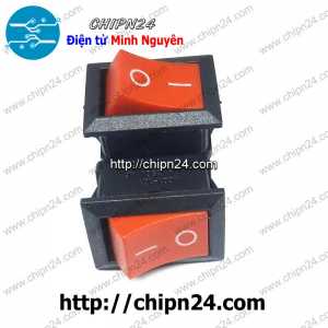 (F92.1) Công tắc bập bênh KCD1 Đỏ 3 chân 2 Vị trí (15x21mm 6A 250VAC)