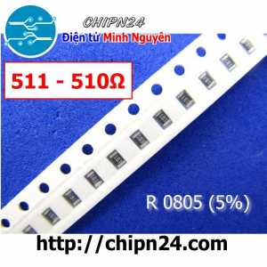 [50 con] (G16) Điện Trở dán SMD 0805 510R 5% (Ký hiệu 0805 511)