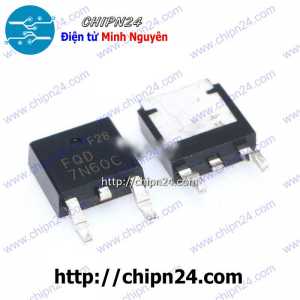 Mosfet Dán 7N60 TO-252 7A 600V Kênh N (SMD) (FQD7N60)