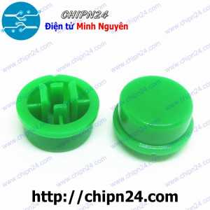 [10 cái] () Nắp chụp nút nhấn B3F-4055 12x12 Xanh Lá