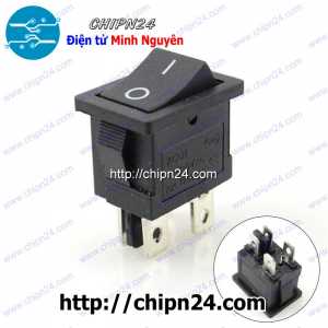 (F92.5) Công tắc bập bênh KCD1 Đen 4 chân 2 Vị trí (15x21mm 6A 250VAC KCD1-104)
