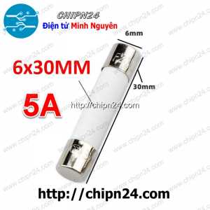 [KG2] Cầu chì Sứ 6x30mm 5A 250VAC