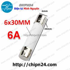 [KG2] Cầu chì Sứ 6x30mm 6A 250VAC